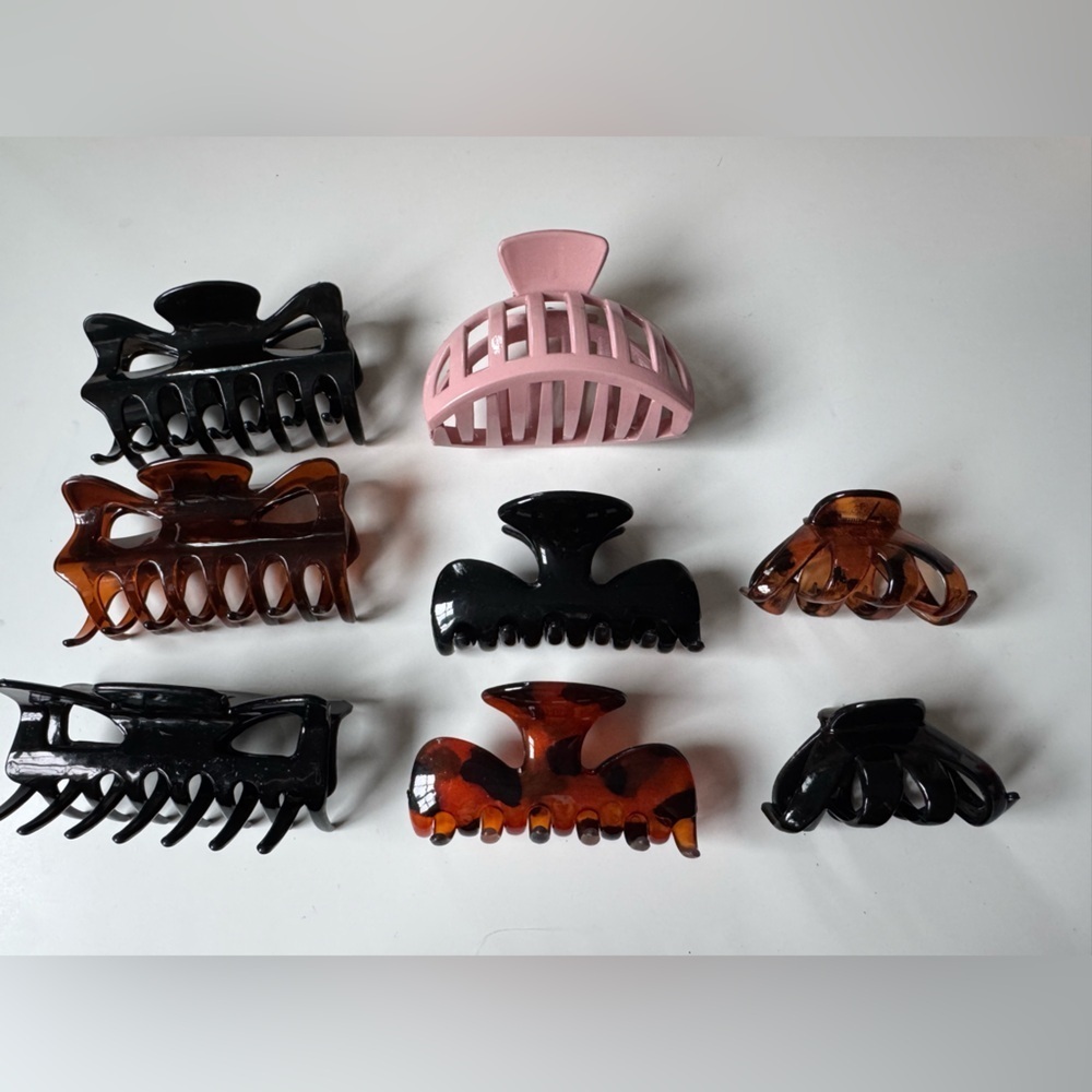 8 Piece Hair Claw Clip Bundle